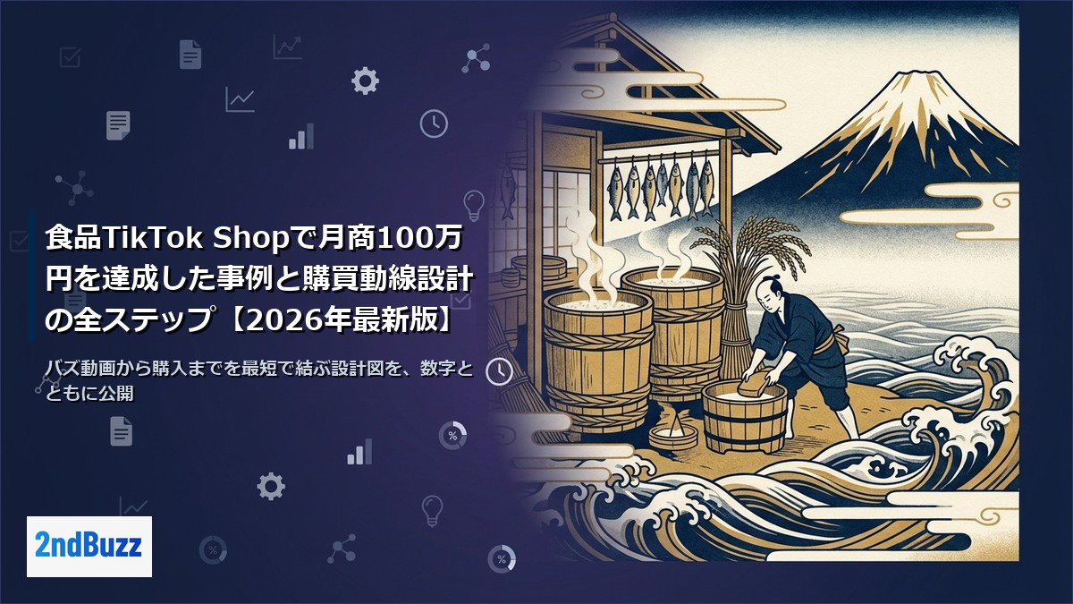 食品TikTok Shopで月商100万円を達成した事例と購買動線設計の全ステップ【2026年最新版】