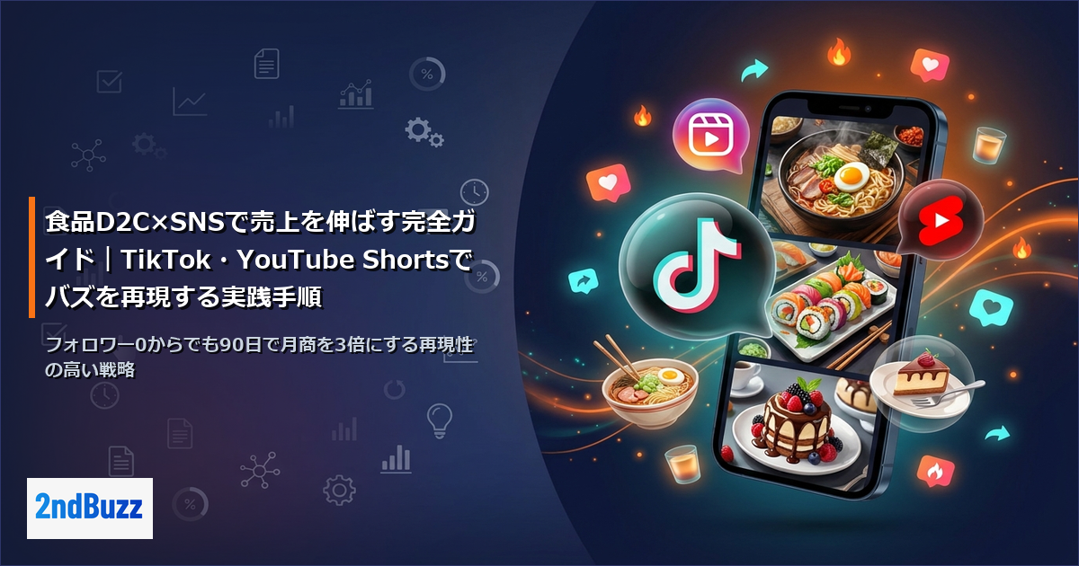 食品D2C×SNSで売上を伸ばす完全ガイド｜TikTok・YouTube Shortsでバズを再現する実践手順
