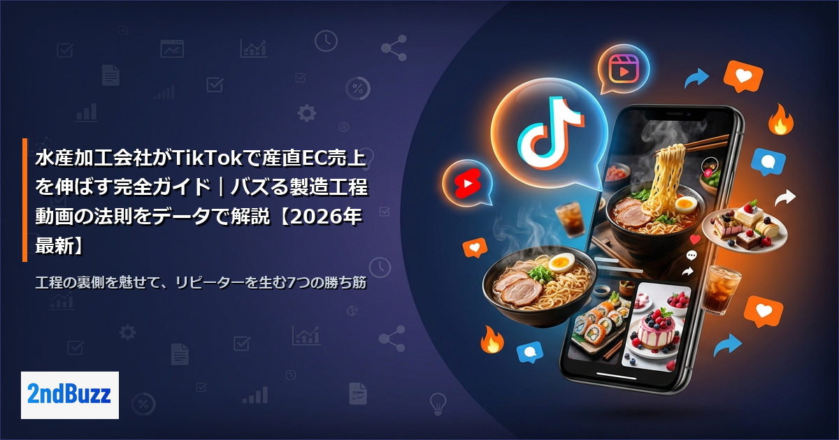 水産加工会社がTikTokで産直EC売上を伸ばす完全ガイド｜バズる製造工程動画の法則をデータで解説【2026年最新】