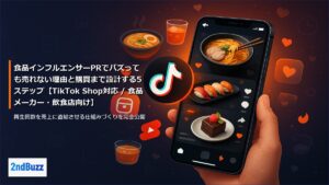 食品インフルエンサーPRでバズっても売れない理由と購買まで設計する5ステップ【TikTok Shop対応 / 食品メーカー・飲食店向け】
