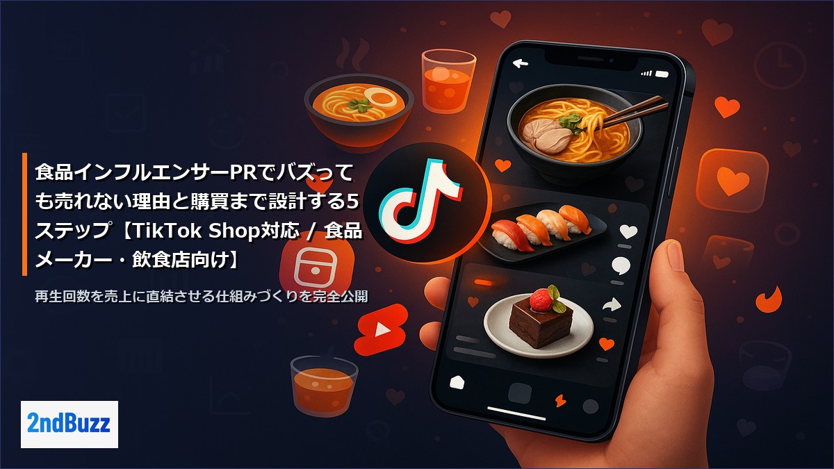 食品インフルエンサーPRでバズっても売れない理由と購買まで設計する5ステップ【TikTok Shop対応 / 食品メーカー・飲食店向け】